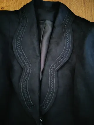 Blazer vintage nero con ricamo