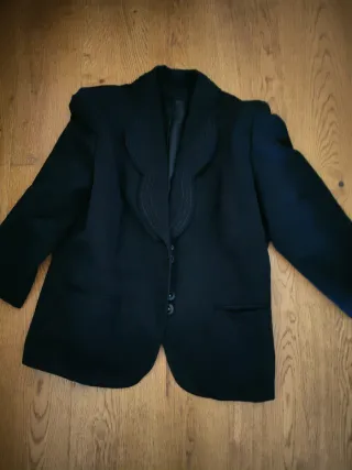 Blazer vintage nero con ricamo