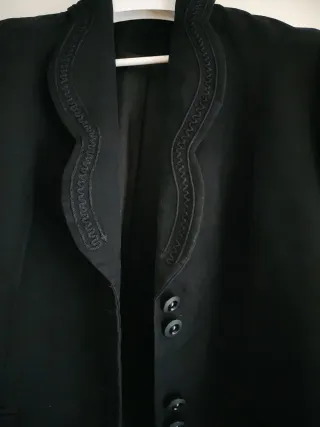 Blazer vintage nero con ricamo