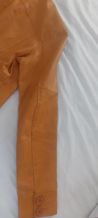 Cazadora Piel Camel Talla S/M