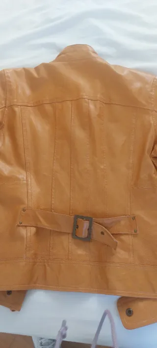 Cazadora Piel Camel Talla S/M