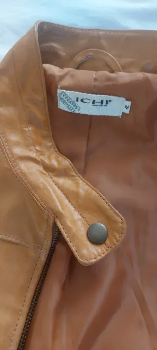 Cazadora Piel Camel Talla S/M