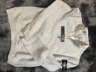 Sudadera Stone Island Gris Media Cremallera