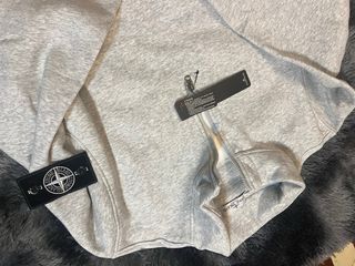 Sudadera Stone Island Gris Media Cremallera