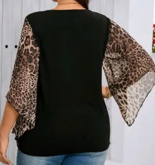 Camiseta mangas Leopardo Talla 46
