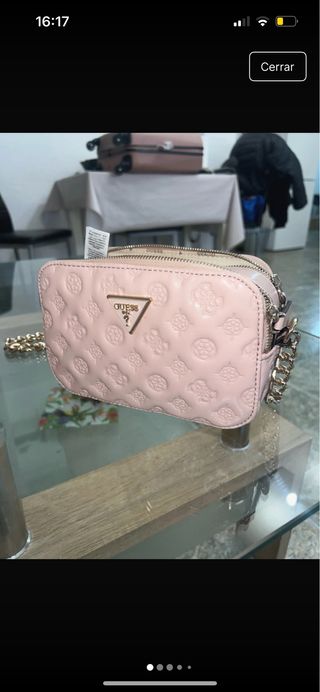 Bolso Guess Rosa y Dorado Nuevo