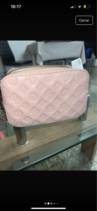 Bolso Guess Rosa y Dorado Nuevo