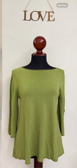 Jersey verde manga 3/4