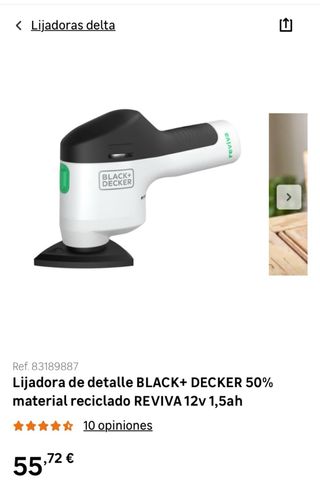 Lijadora Black+Decker Reviva 12V