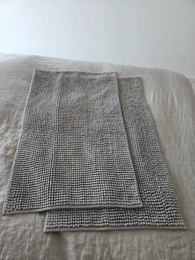 2x1 alfombrillas baño grises