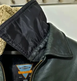 Chaqueta de Piel Leopardo Negra Talla XXL