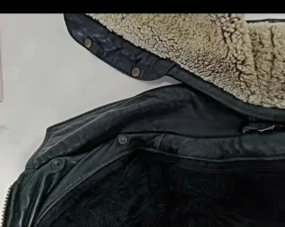 Chaqueta de Piel Leopardo Negra Talla XXL