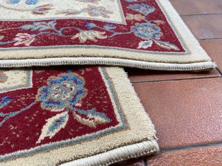 2 Tappeti 100% Lana Crevillente Beige/Rosso