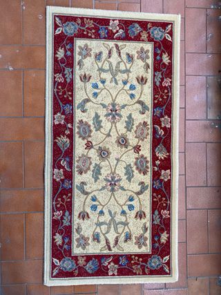 2 Tappeti 100% Lana Crevillente Beige/Rosso