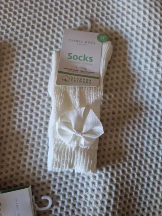 Calcetines Ysabel Mora rosas y blancos