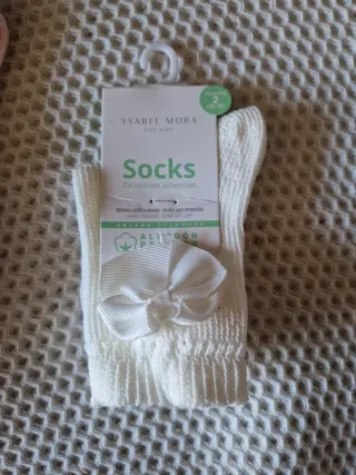 Calcetines Ysabel Mora rosas y blancos