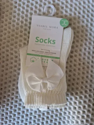 Calcetines Ysabel Mora rosas y blancos