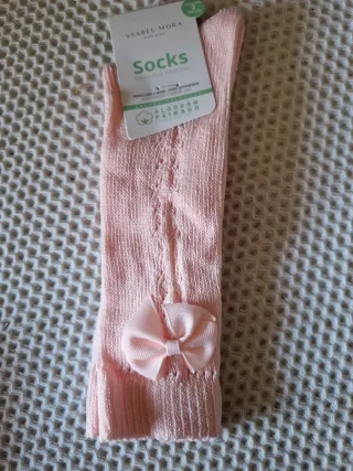 Calcetines Ysabel Mora rosas y blancos