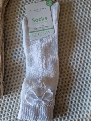 Calcetines Ysabel Mora rosas y blancos