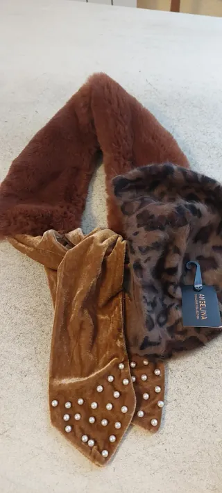 Conjunto Boina y Bufanda Angelina Marrón