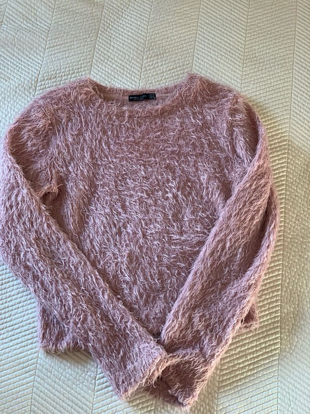 Jersey Bershka Rosa Peludo