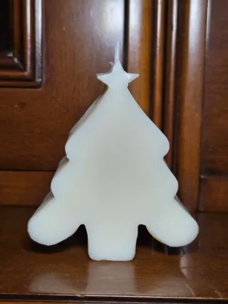 Vela árbol de Navidad dorado y multicolor