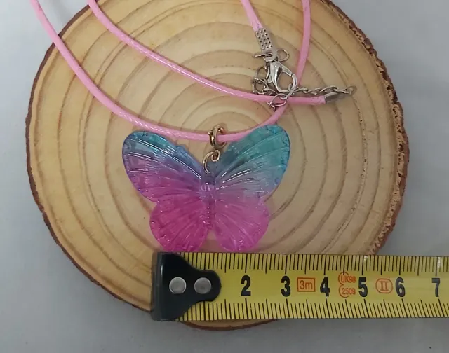 Colgante Mariposa Cuerda Rosa