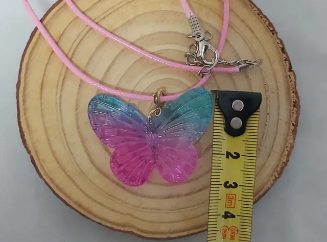 Colgante Mariposa Cuerda Rosa