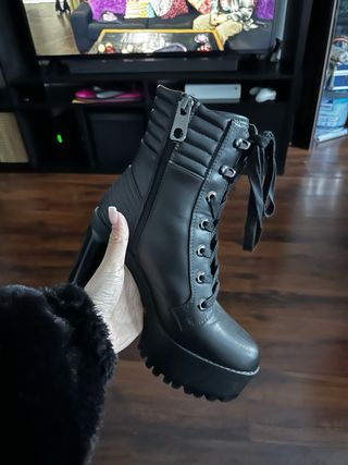 Botines Bershka Negros Tacón Plataforma