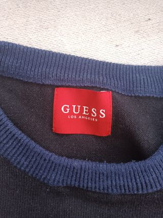 Jersey Guess Negro y Azul 100% Algodón