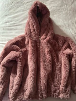 Cappotto in ecopelliccia sintetica rosa