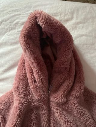 Cappotto in ecopelliccia sintetica rosa