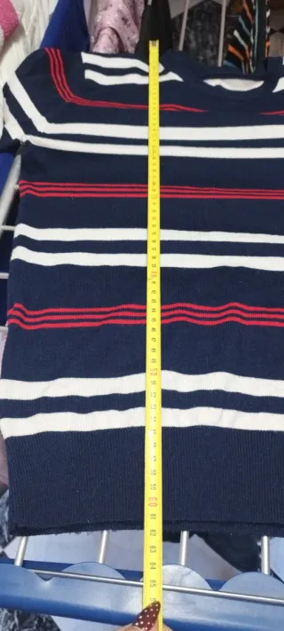 Jersey rayas azul marino, blanco y rojo