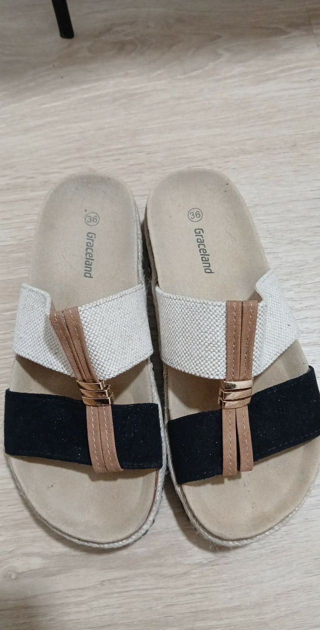 Sandalias Graceland Talla 36 Beige/Negro