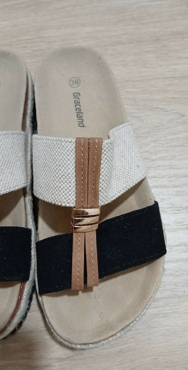 Sandalias Graceland Talla 36 Beige/Negro