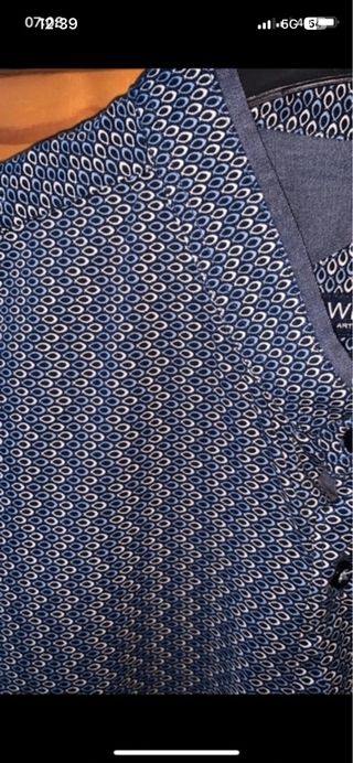 Camicia uomo fantasia blu/bianca taglia XL