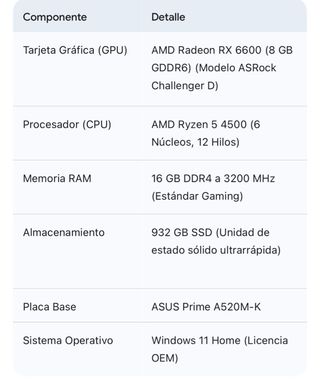 PC Gaming Potente | RX 6600 + Ryzen 5 4500