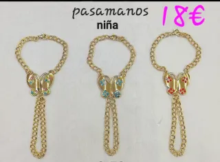 Pasamanos oro laminado corazón adulta y niña