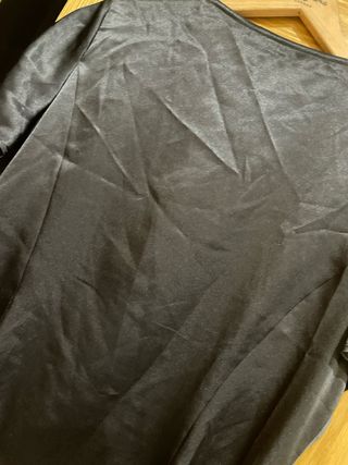 Top fiesta SINTESIS negro pedrería talla 44 Satén