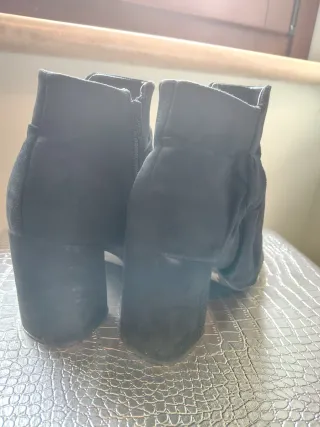 Stivaletti neri similpelle scamosciata 39 - 7 cm