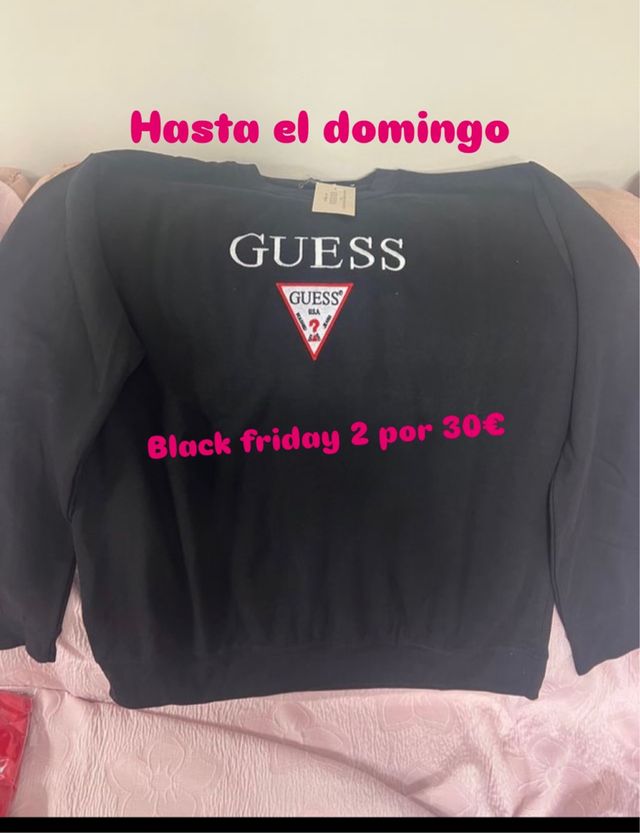 Sudadera Guess Talla XXL Negra Unisex