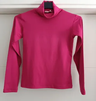 Camiseta térmica cuello alto rosa
