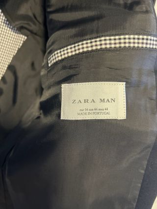 Americana Zara Man Cuadros Blanco y Negro