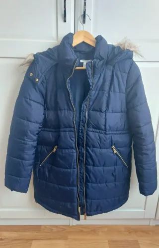 Abrigo premamá acolchado azul