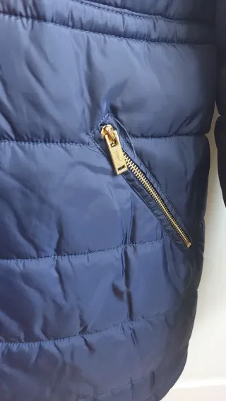 Abrigo premamá acolchado azul