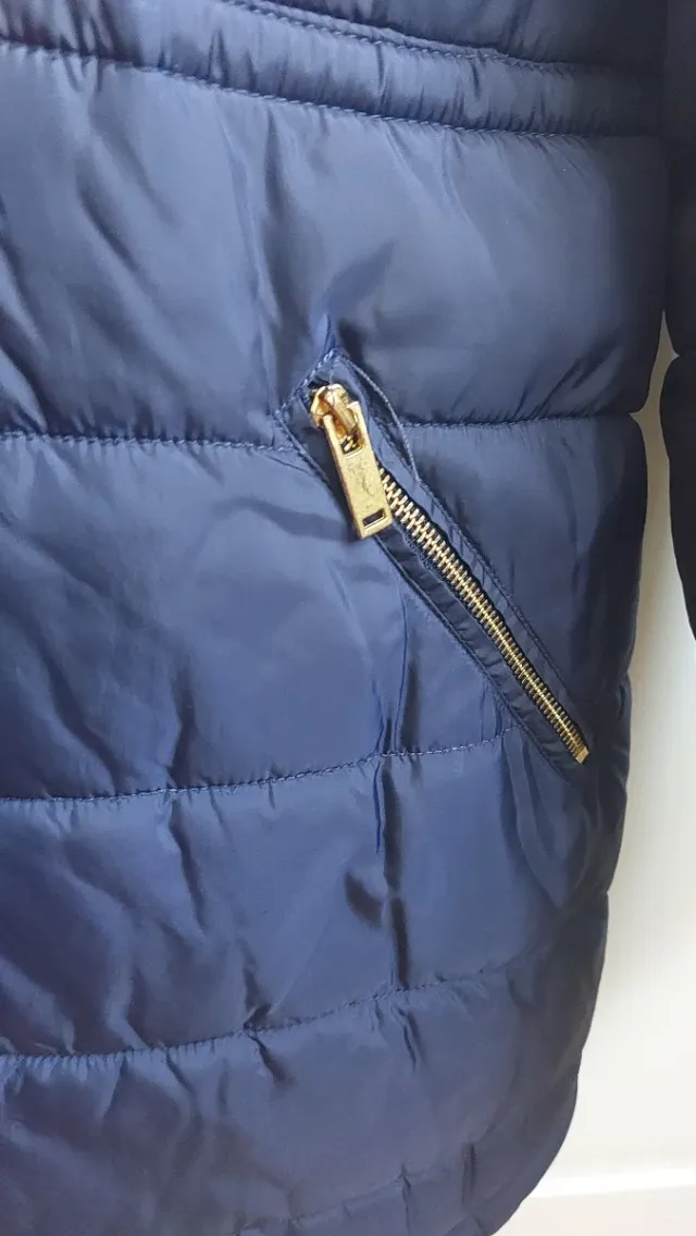 Abrigo premamá acolchado azul