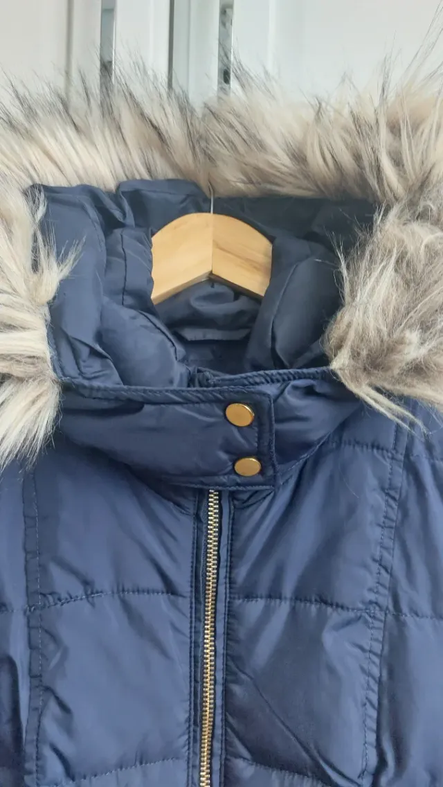 Abrigo premamá acolchado azul