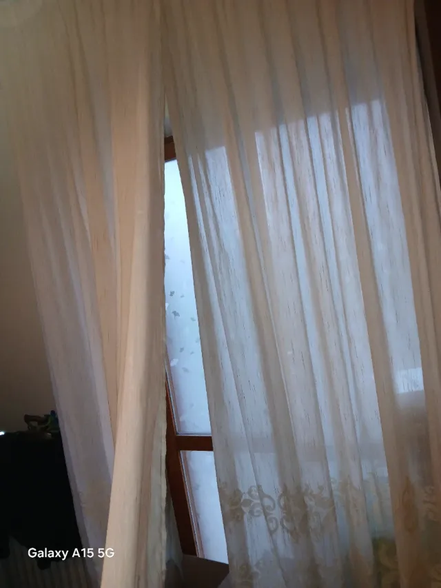 Coppia Tende Beige con Motivo Floreale