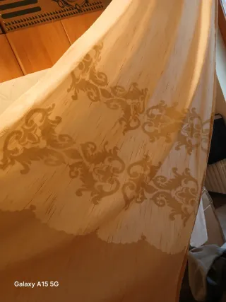 Coppia Tende Beige con Motivo Floreale