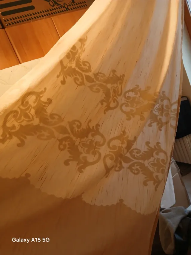 Coppia Tende Beige con Motivo Floreale